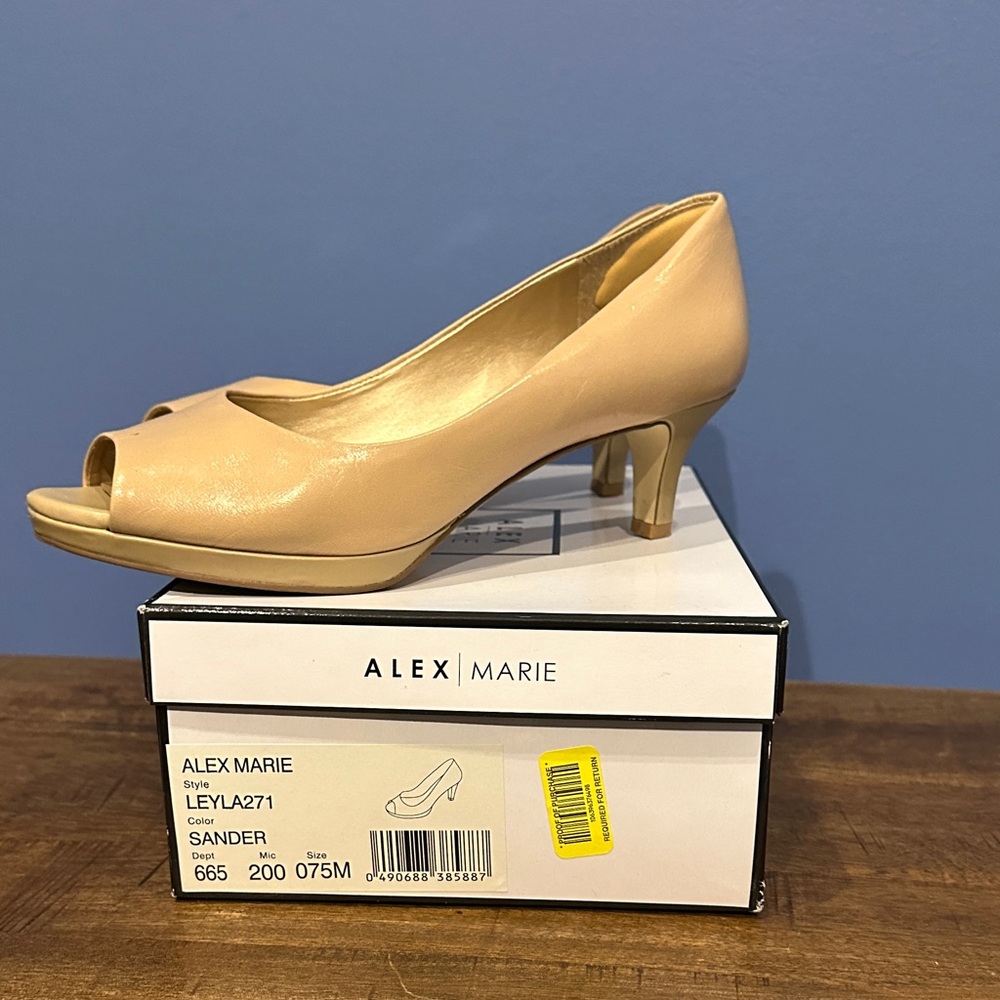Alex Marie Sand Peep Toe Heels